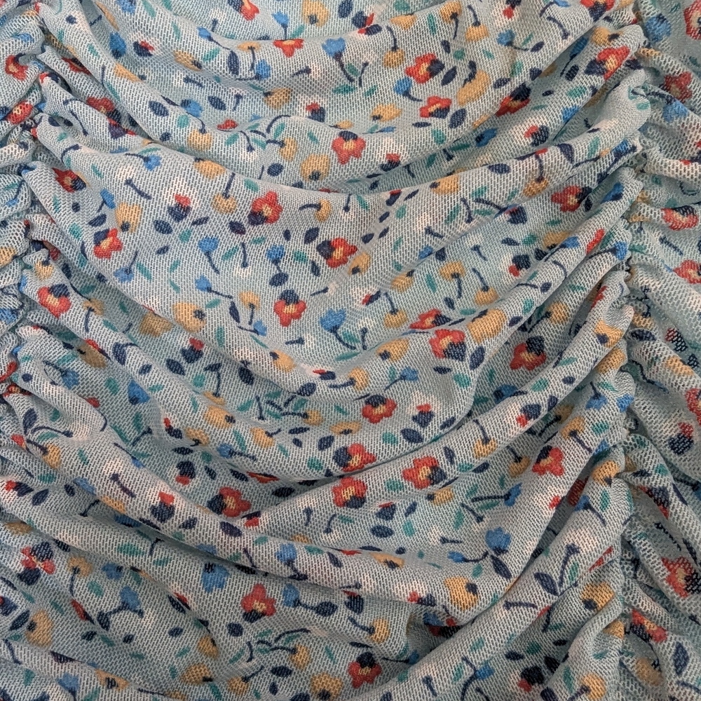 Urban Outfitters Blue Ditsy Floral Ruched Bodycon Dress Size Small NWT - Picture 3 of 6